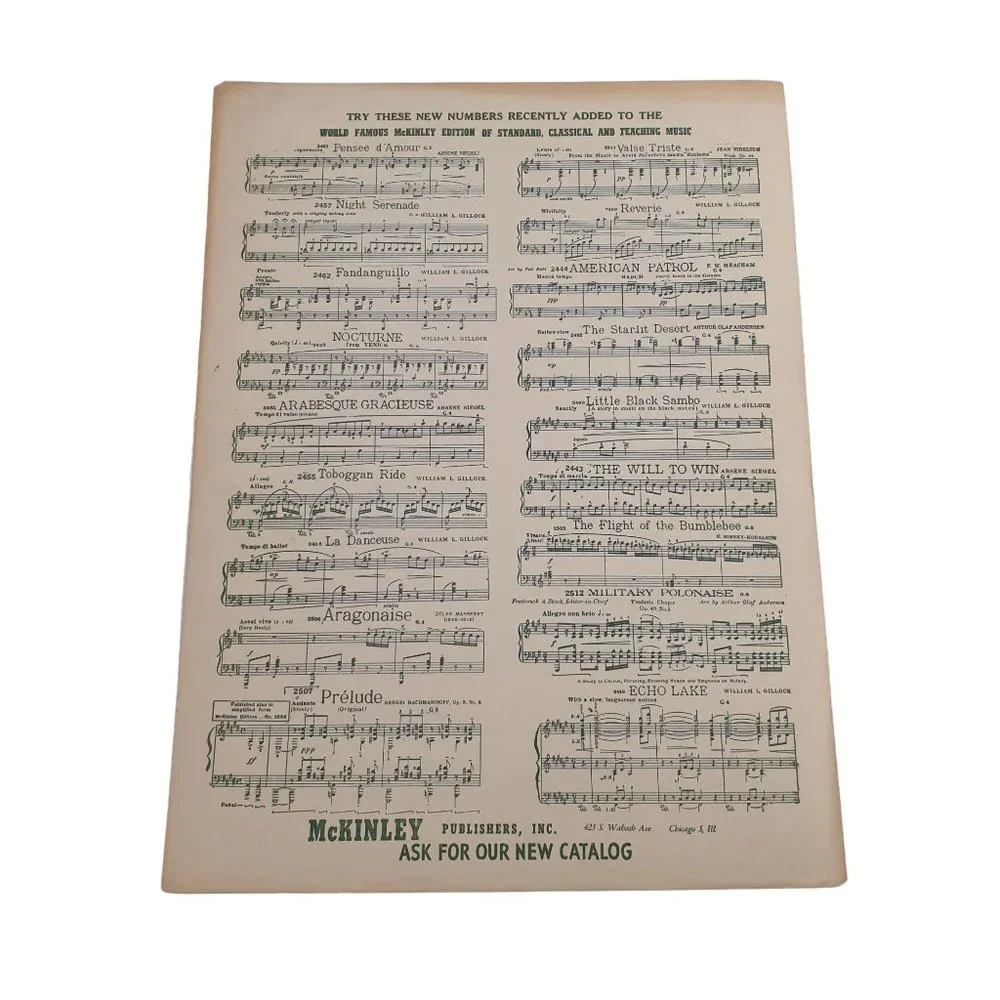 Vintage Sheet Music 1947 Hark The Lark Piano Schubert Easy Listening Classical